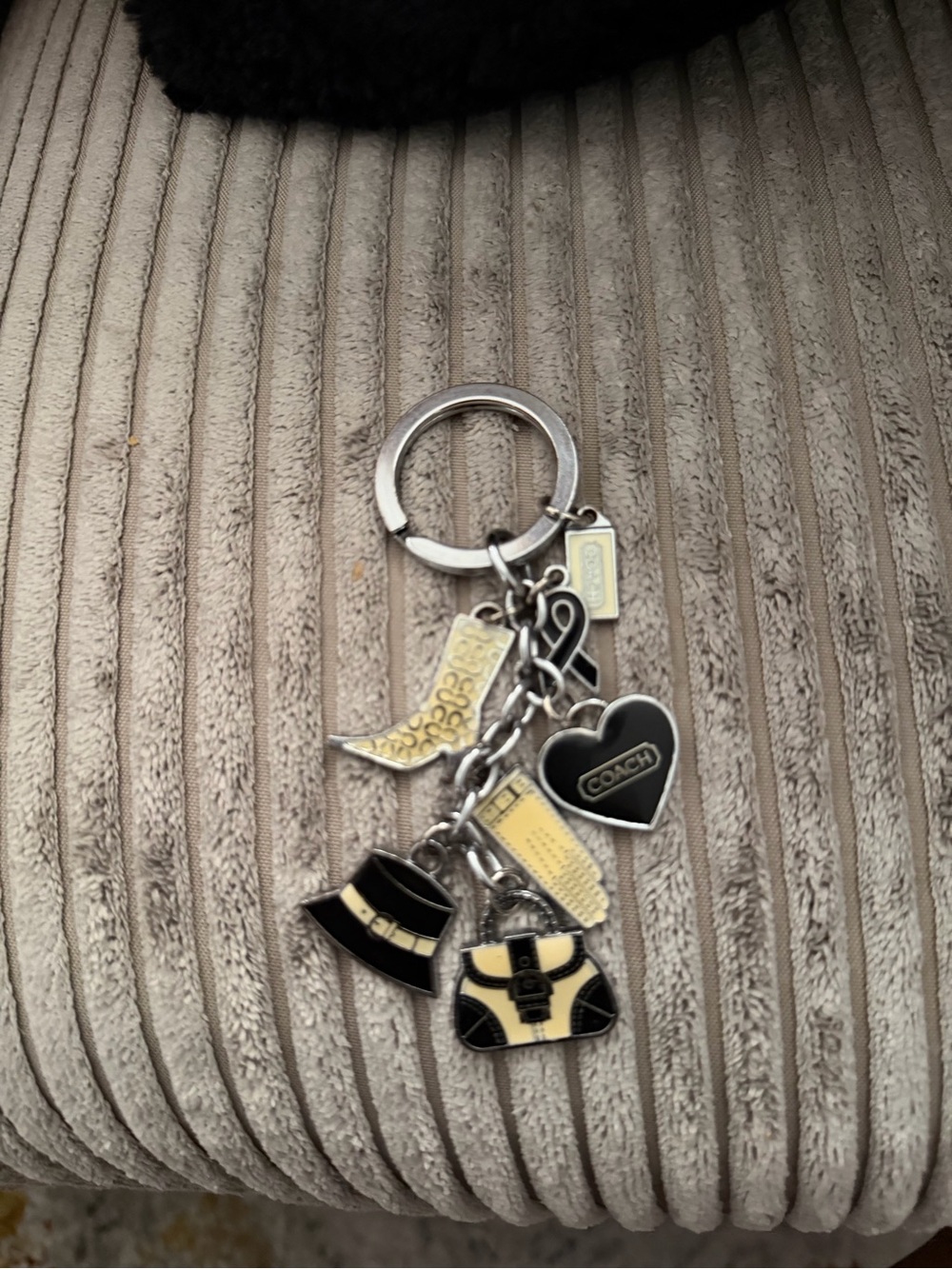 Coach Yellow & Silver Multi-Charm Keychain - Picture 3 of 3